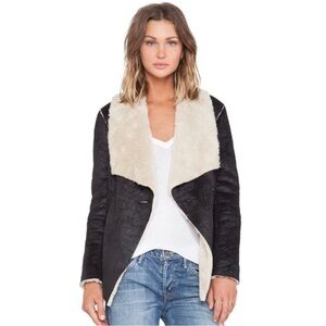BB Dakota Black and Cream Teddy Jacket